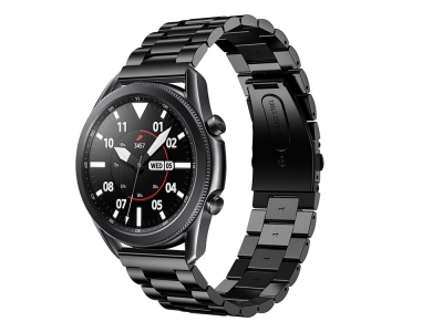 Каишка от неръждаема стомана Stainless за Samsung Galaxy Watch3 45mm, Черен