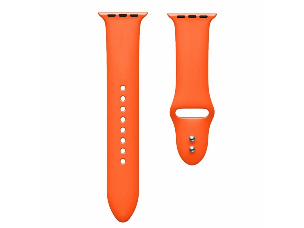 Силиконова каишка Dual Pin Buckle за Apple Watch Series 5 4 44mm, Series 3/2/1 42mm, Оранжев 