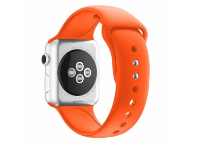 Силиконова каишка Dual Pin Buckle за Apple Watch Series 5 4 44mm, Series 3/2/1 42mm, Оранжев 