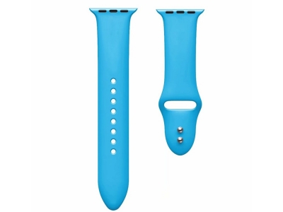 Силиконова каишка Dual Pin Buckle за Apple Watch Series 5 4 44mm, Series 3/2/1 42mm, Светло син