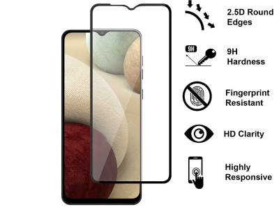 Стъклен Протектор Full Glue 5D за Samsung Galaxy A12, Черен