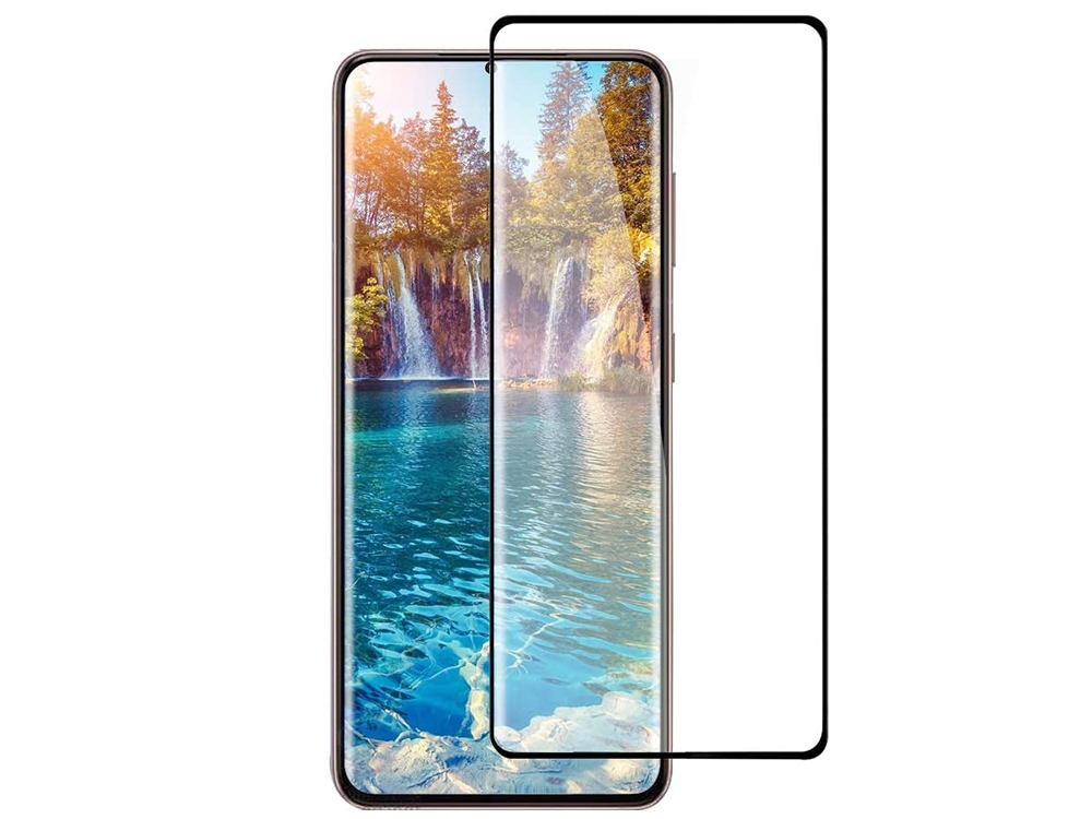 Стъклен Протектор Full Glue 5D за Samsung Galaxy S21, Черен