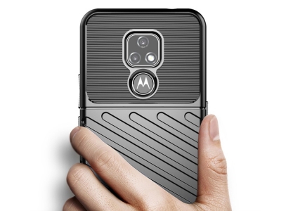 Силиконов Калъф Twill Texture за Motorola Moto E7, Черен