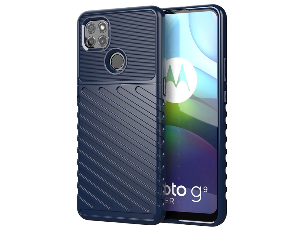Силиконов Калъф Twill Texture за Motorola Moto G9 Power, Син