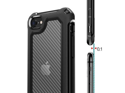 Удароустойчив калъф Carbon Hybrid за  iPhone 7/8/SE, Черен