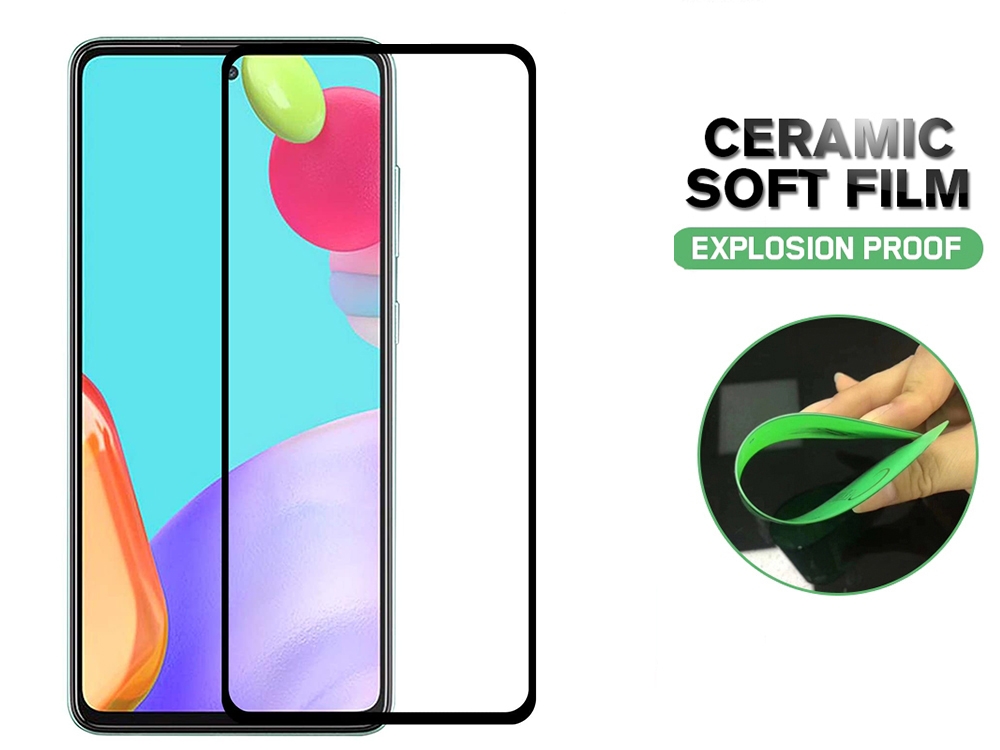 Удароустойчив протектор Hard Ceramic за Samsung Galaxy A52 5G / A52 LTE (4G), Черен