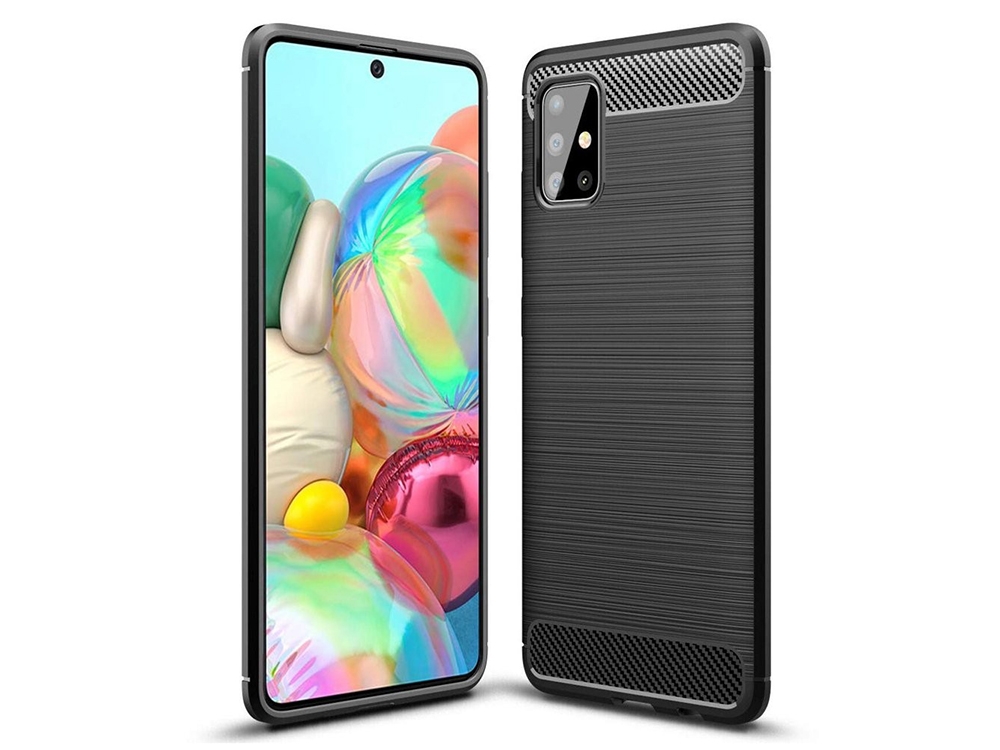 Силиконов Калъф Carbon Fibre Brushed за Samsung Galaxy A52, Черен