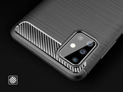 Силиконов Калъф Carbon Fibre Brushed за Samsung Galaxy A52, Черен