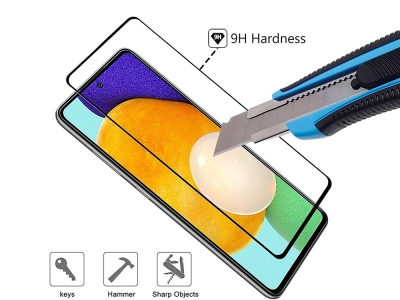 Стъклен Протектор 5D Full Glue за Samsung Galaxy A52 5G / A52 LTE (4G), Черен