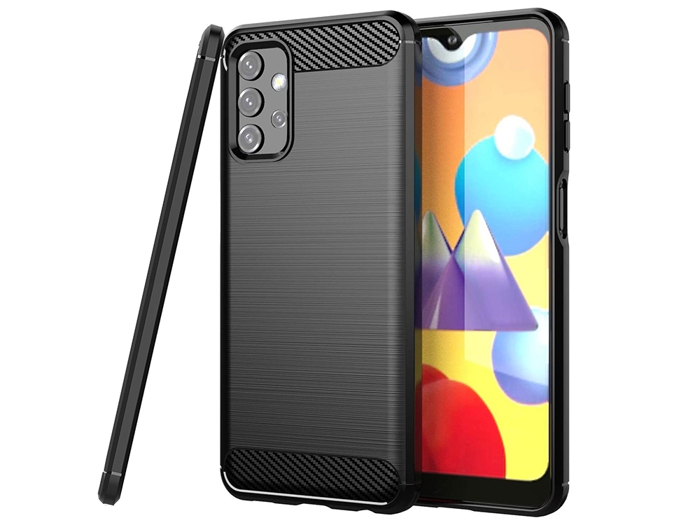 Силиконов Калъф Carbon Fibre Brushed за Samsung Galaxy A32 LTE (4G), Черен