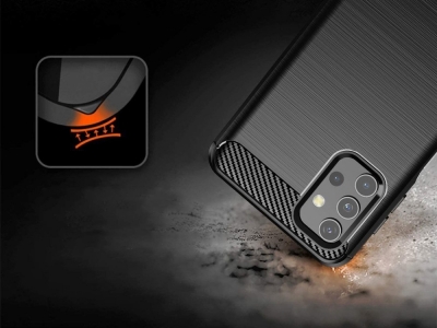 Силиконов Калъф Carbon Fibre Brushed за Samsung Galaxy A32 LTE (4G), Черен