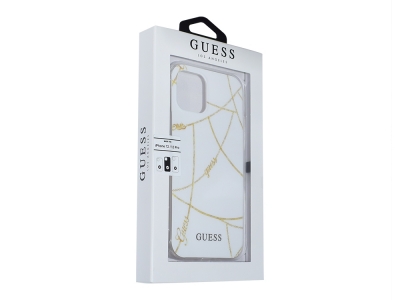 Гръб Guess CHAIN COLLECTION за iPhone 12 / iPhone 12 Pro, Бял