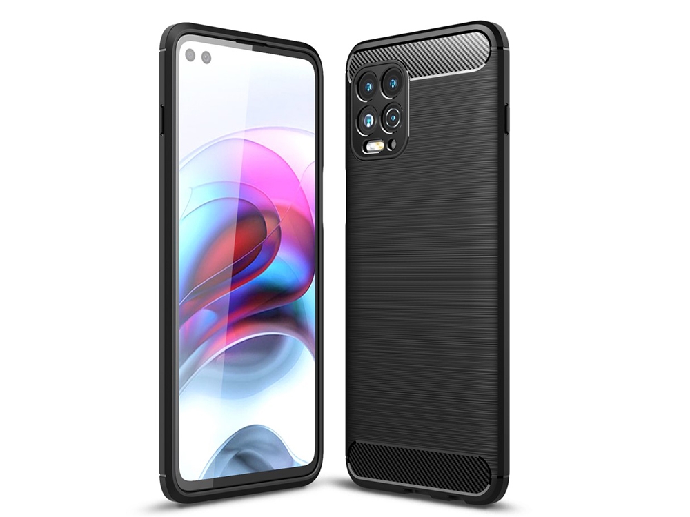 Силиконов Калъф Carbon Fibre Brushed за Motorola Edge S / Moto G100, Черен
