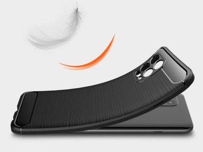 Силиконов Калъф Carbon Fibre Brushed за Motorola Edge S / Moto G100, Черен
