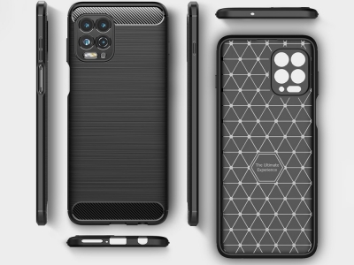 Силиконов Калъф Carbon Fibre Brushed за Motorola Edge S / Moto G100, Черен