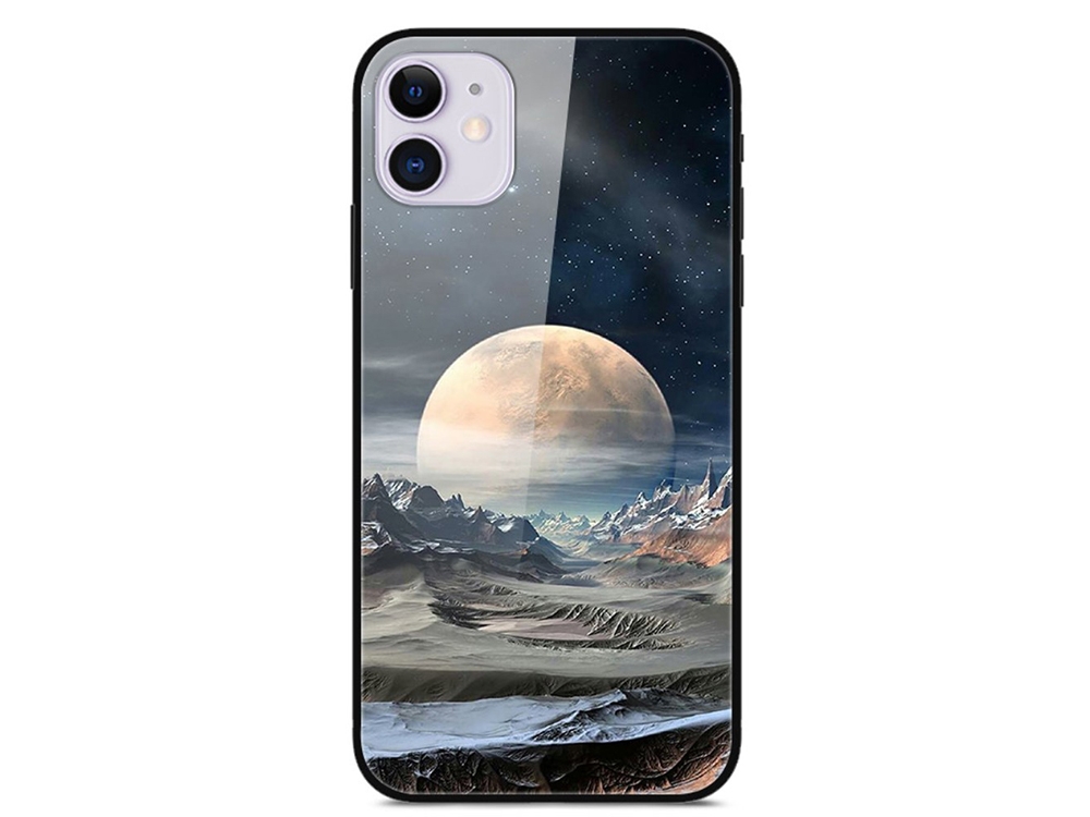 Стъклен Гръб Glass за iPhone 12 Pro / iPhone 12, Бяла планета