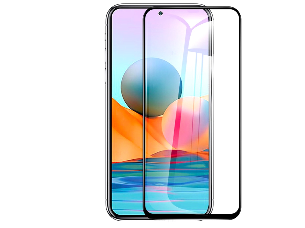 Стъклен Протектор 5D Full Glue за Xiaomi Redmi Note 10 / 10s, Черен