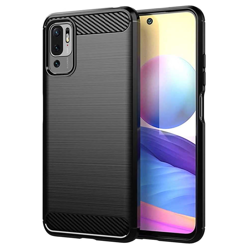 Силиконов Калъф Carbon Fibre Brushed за Xiaomi Poco M3 Pro / Poco M3 5G / Redmi Note 10 5G, Черен