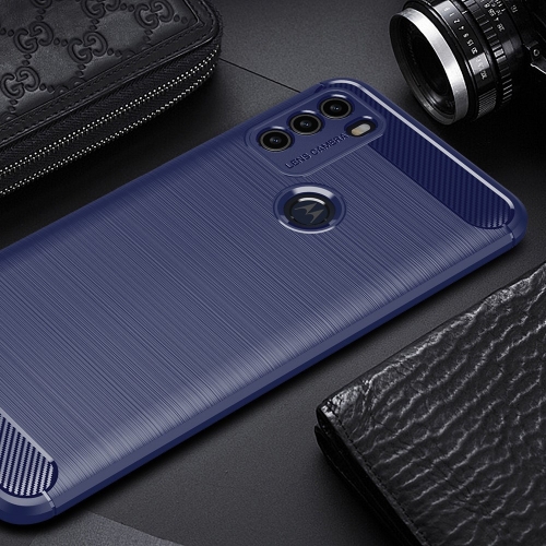 Силиконов Калъф Carbon Fibre Brushed за Motorola Moto G50, Син