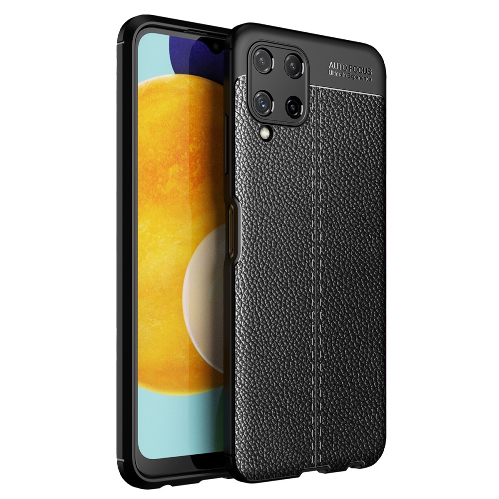 Силиконов калъф Litchi за Samsung Galaxy A22 4G, Черен