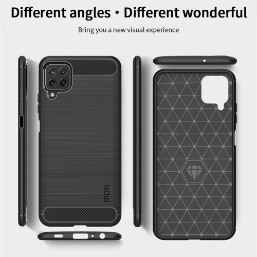 Силиконов Калъф MOFI Carbon Fiber за Samsung Galaxy A22 4G, Черен
