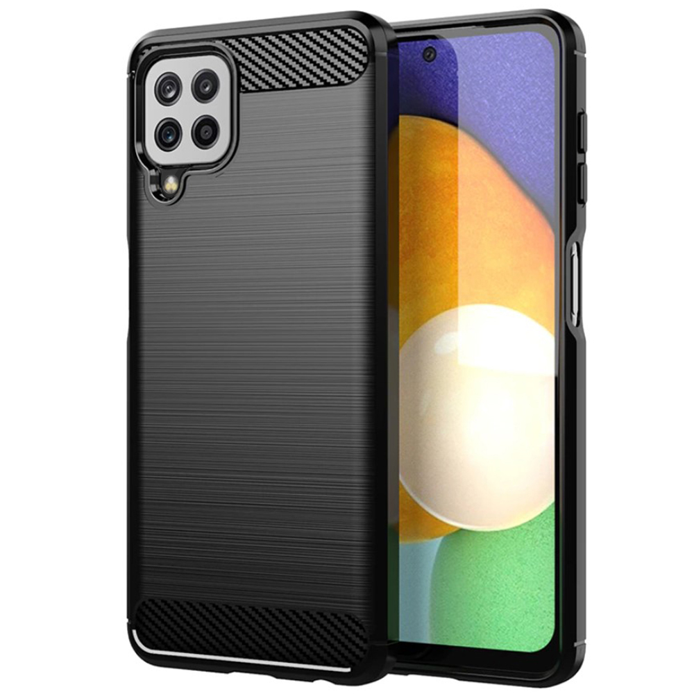 Силиконов Калъф Carbon Fibre Brushed за Samsung Galaxy A22 4G, Черен