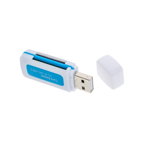 Четец за карти Titanium Blue, All in 1, USB 2.0, SD/micro SD/CF/MS/xD
