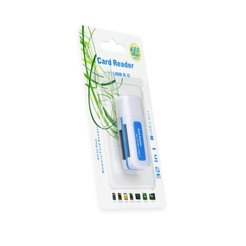 Четец за карти Titanium Blue, All in 1, USB 2.0, SD/micro SD/CF/MS/xD