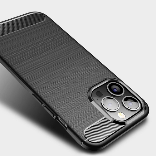 Силиконов Калъф Carbon за iPhone 13 Pro Max, Черен