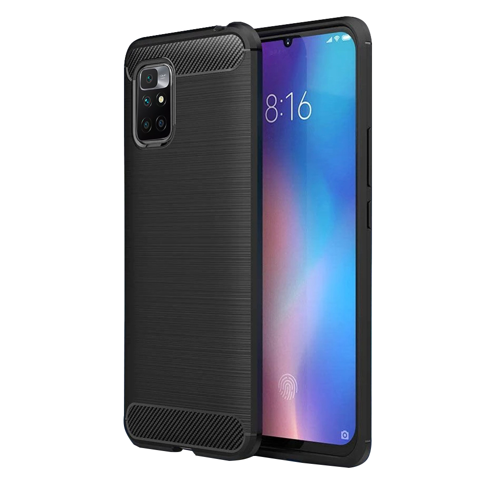 Силиконов Калъф Carbon за Xiaomi Redmi 10, Черен 