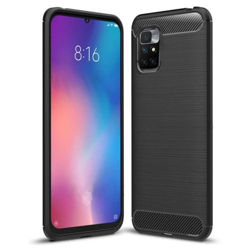 Силиконов Калъф Carbon за Xiaomi Redmi 10, Черен 