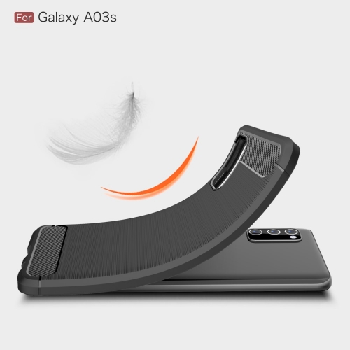 Силиконов калъф Carbon за Samsung Galaxy A03s, Черен