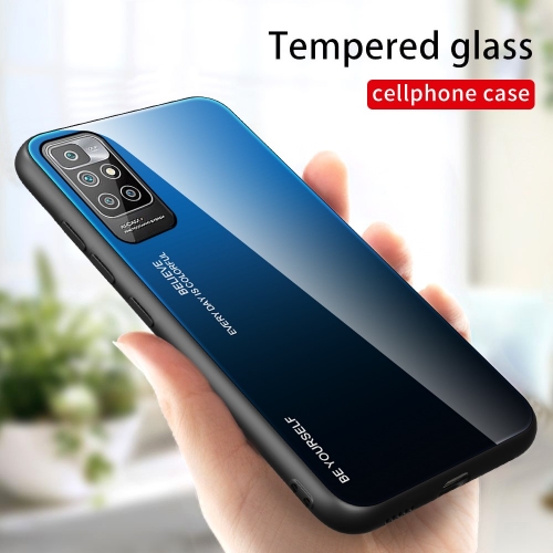 Стъклен Калъф Glass за Xiaomi Redmi 10, Синьо и черно