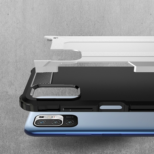 Удароустойчив калъф Armor за Xiaomi Poco M3 Pro 5G/4G/Redmi Note 10 5G, Сребрист