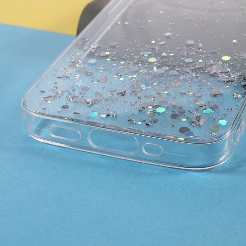 Силиконов калъф Sparkle Starry Sky за iPhone 13, Прозрачен