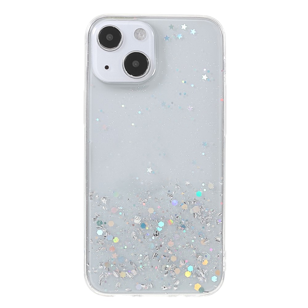 Силиконов калъф Sparkle Starry Sky за iPhone 13 mini, Прозрачен