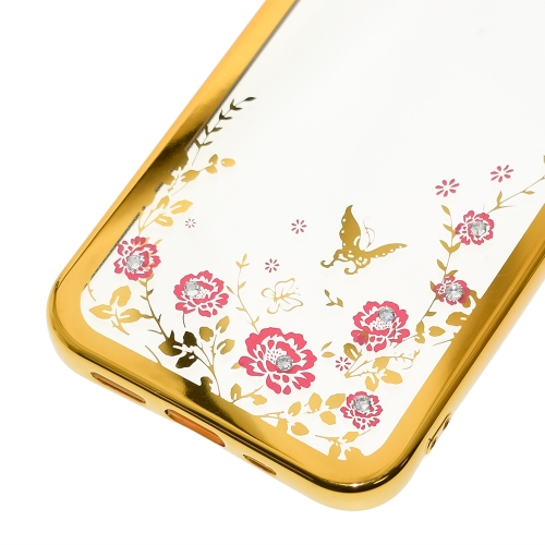 Силиконов калъф FLOWER за Iphone 12/12 Pro, Златист