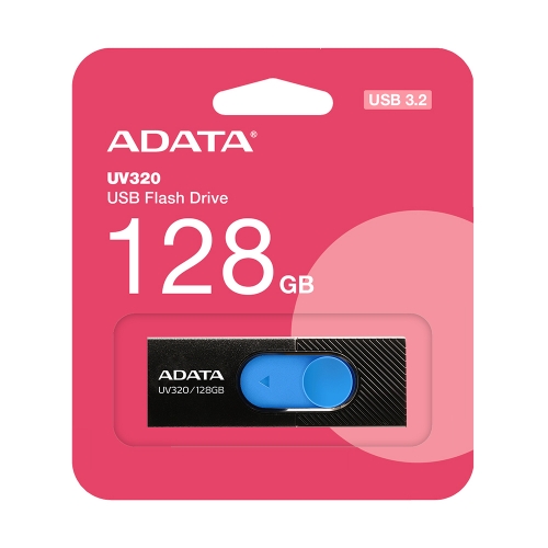 Флаш памет ADATA, 128GB, USB 3.2, UV320, Черен