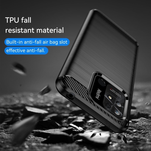 Силиконов калъф Carbon за Xiaomi Redmi 10C, Черен