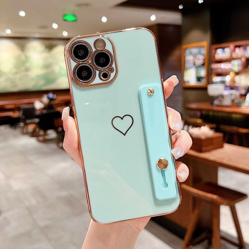 Силиконов калъф Heart за iPhone 13 Pro, Мента