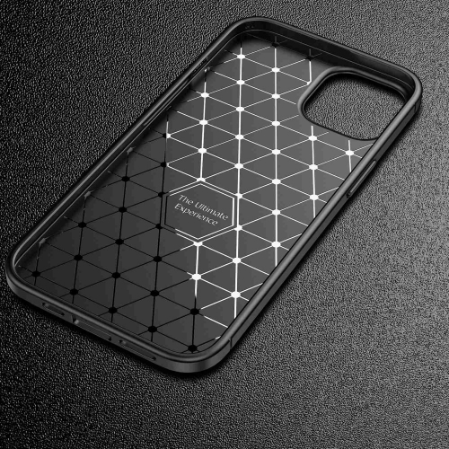 Силиконов Калъф Carbon Fiber Texture за iPhone 14, черен