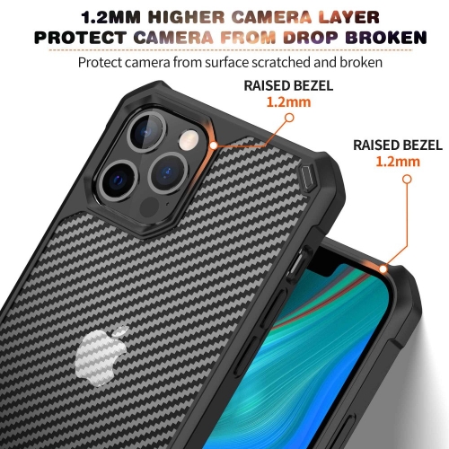 Удароустойчив Калъф Shockproof Carbon за Iphone 14 Pro Max, Черен