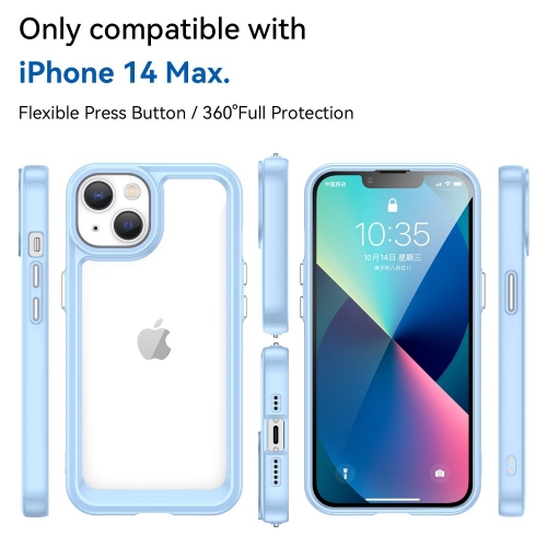 Удароустойчив калъф Acrylic Clear за iPhone 14 Plus, Син