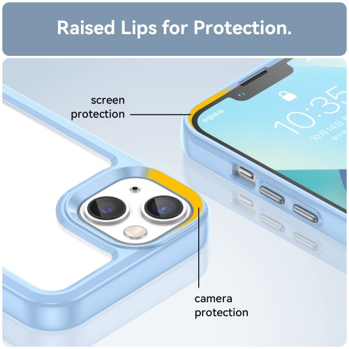 Удароустойчив калъф Acrylic Clear за iPhone 14 Plus, Син