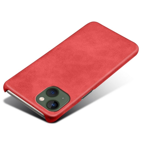 Пластмасов калъф PU Leather Coated за Iphone 14 Plus, червен