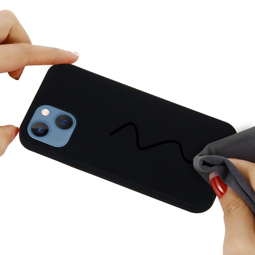 Силиконов калъф Anti-scratch за iPhone 13, Черен