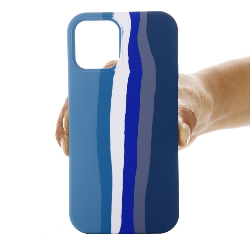 Силиконов калъф за Iphone 14 Plus, синя дъга