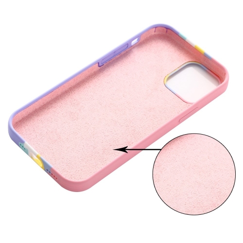 Силиконов калъф за Iphone 14 Plus, розова дъга