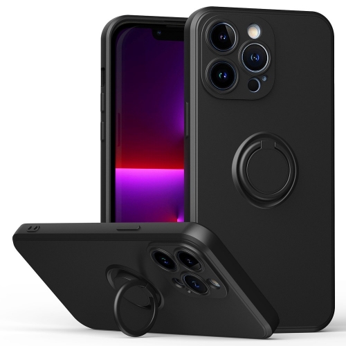 Силиконов калъф Rubberized Ring за iPhone 14 Pro Max, Черен