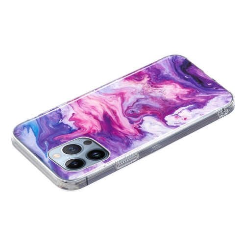 Силиконов калъф Marble за Iphone 14 Pro, лилав